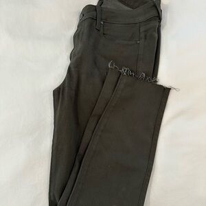 PAIGE Olive Denim with Frayed Hem